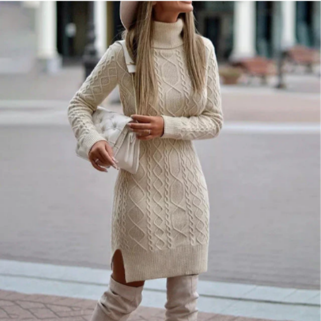 Wohnda | Stylish Winter Warm Cable Knit Mini Dress For Women