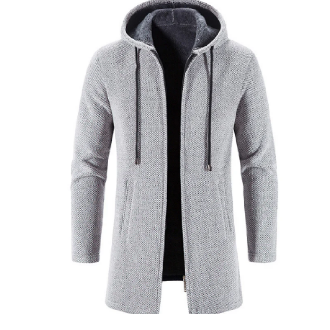 Syrio | Stylish Long Zip Up Hooded Jacket For Men