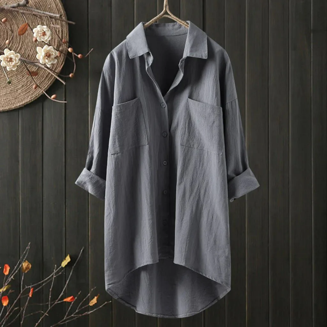 Wrenly | Casual Long Button Down Shirt For Women