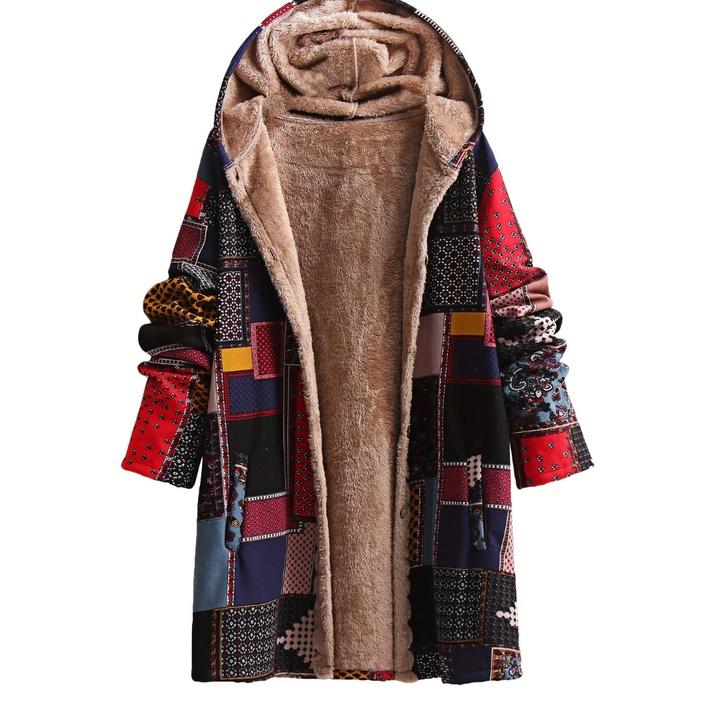 Hailee | Winter Warm Patchwork Long Jacket For Women