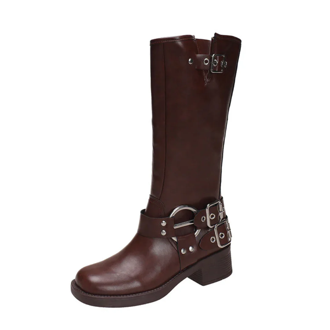 Carline | Stylish Mid Calf Waterproof Cowboy Boots For Women