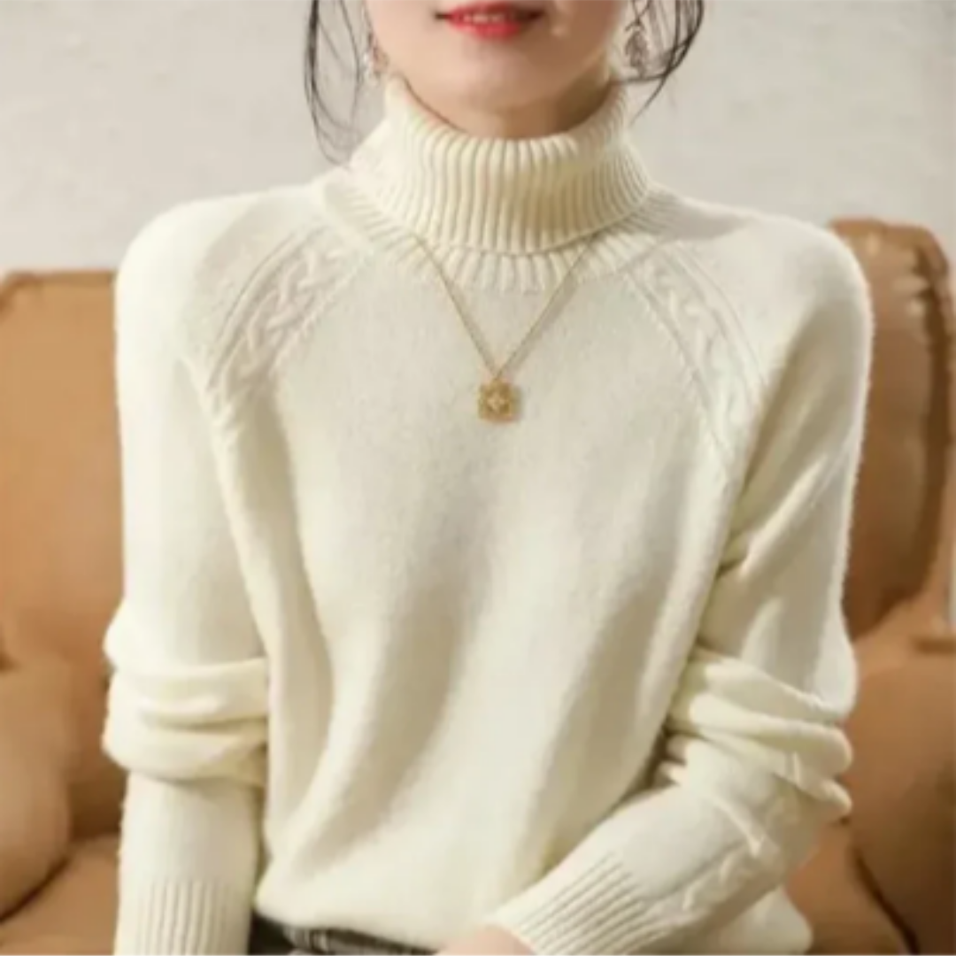 Zorra | Stylish Warm Roll Turtle Neck Knitted Sweater For Women