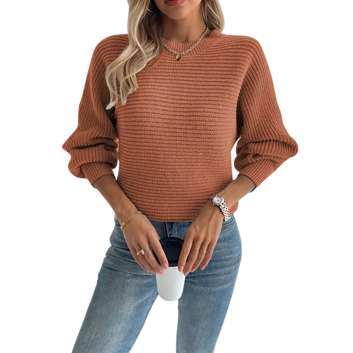 Elyssia | Warm Puffed Sleeve Knitted Sweater For Women