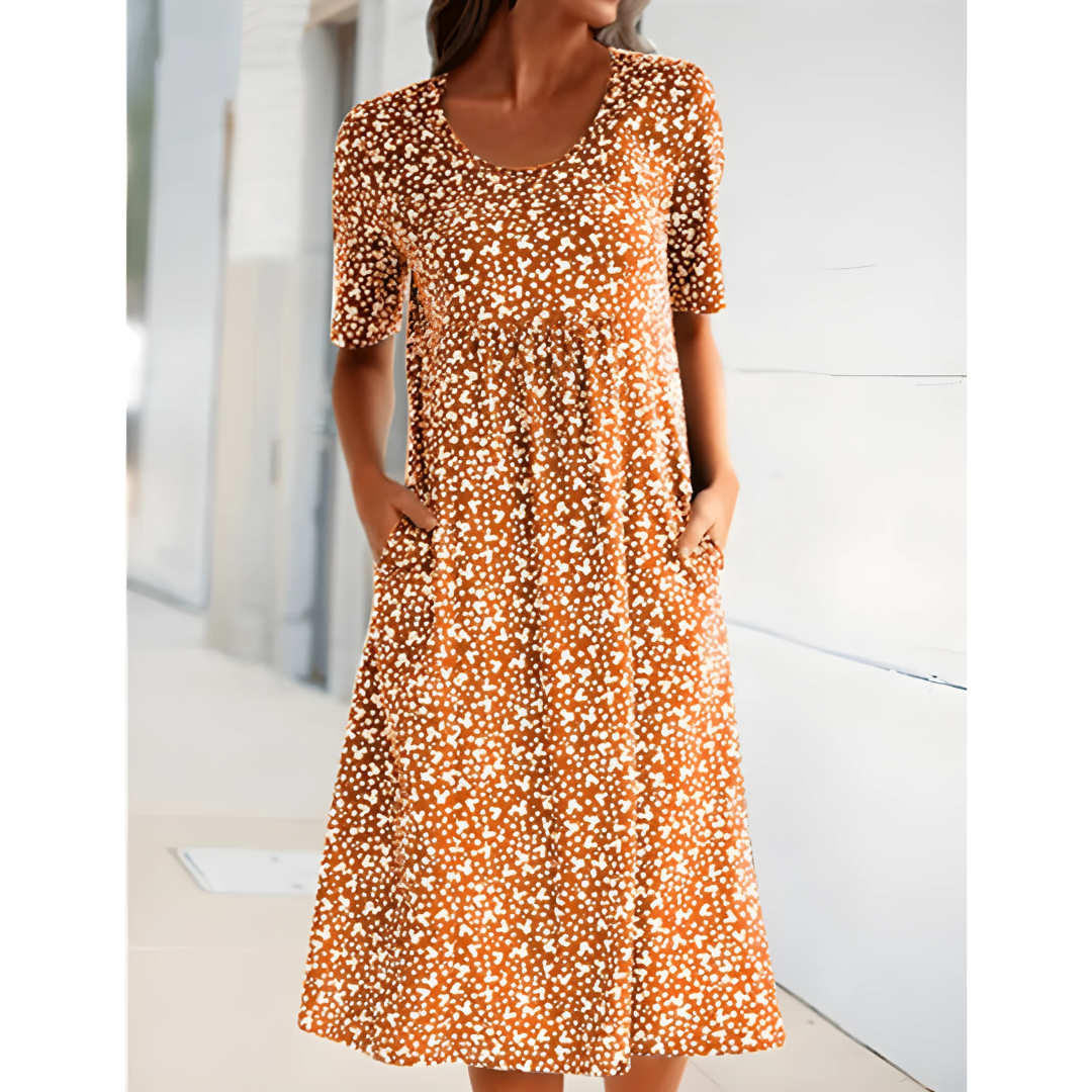 Aurielle | Casual Summer Polka Dot Midi Dress For Women