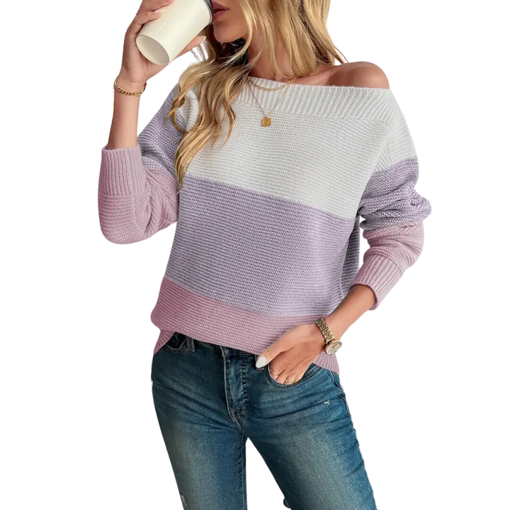 Danney | Stylish Warm Boat Neck Knitted Sweater For Women