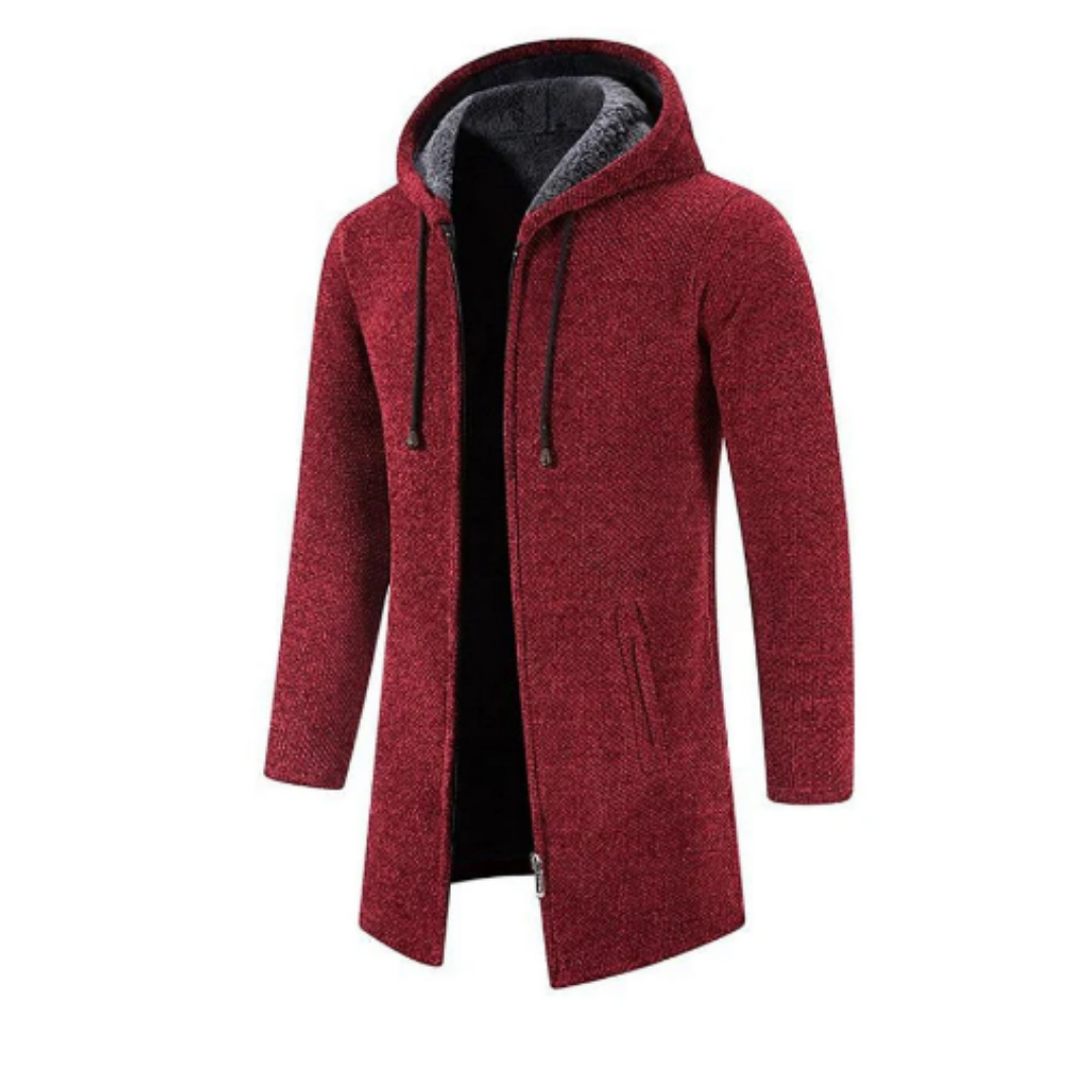 Syrio | Stylish Long Zip Up Hooded Jacket For Men