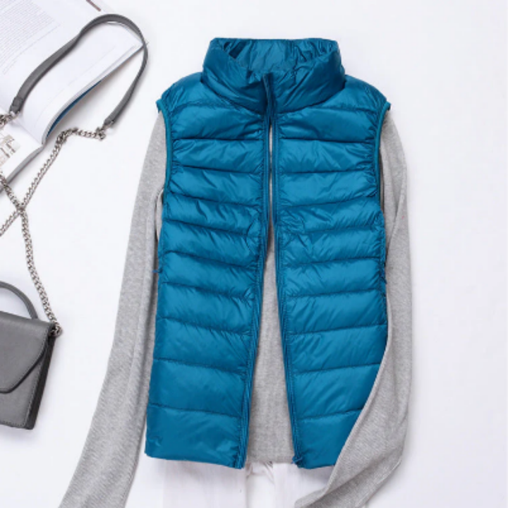 Yayaa | Warm Waterproof Zip Up Puffer Vest For Women