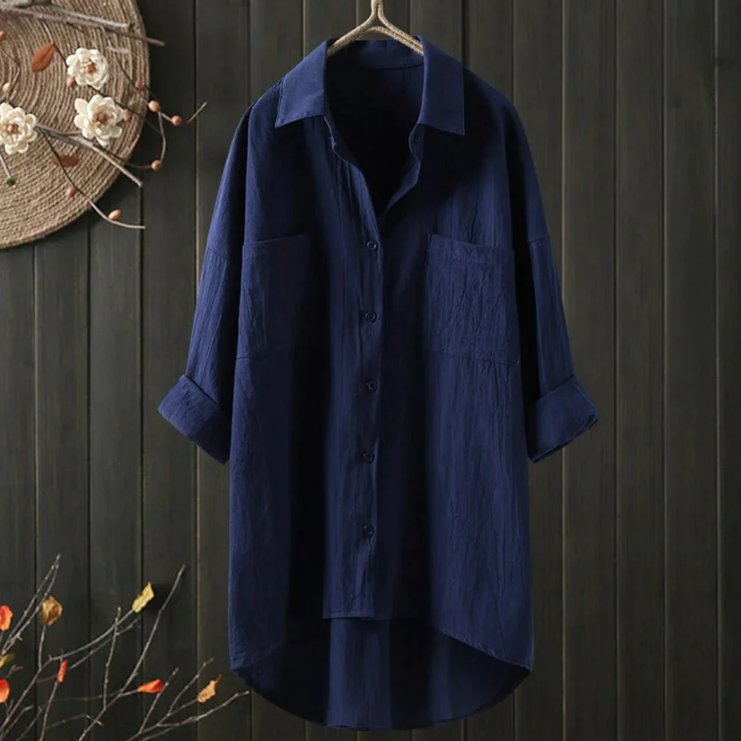 Wrenly | Casual Long Button Down Shirt For Women