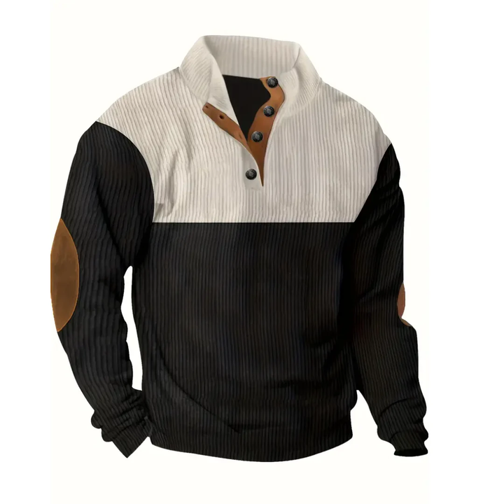 Eberado | Stylish Warm Half Button Down Corduroy Sweater For Men