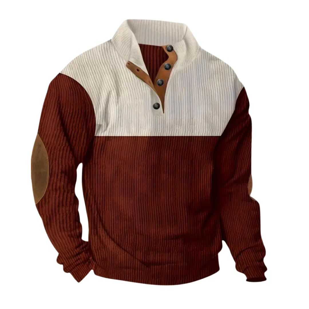 Eberado | Stylish Warm Half Button Down Corduroy Sweater For Men