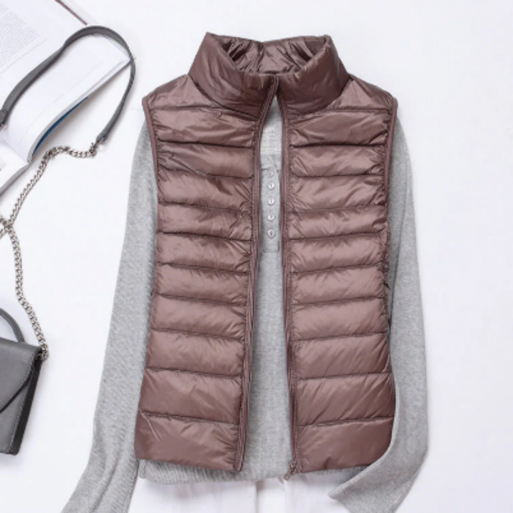 Yayaa | Warm Waterproof Zip Up Puffer Vest For Women