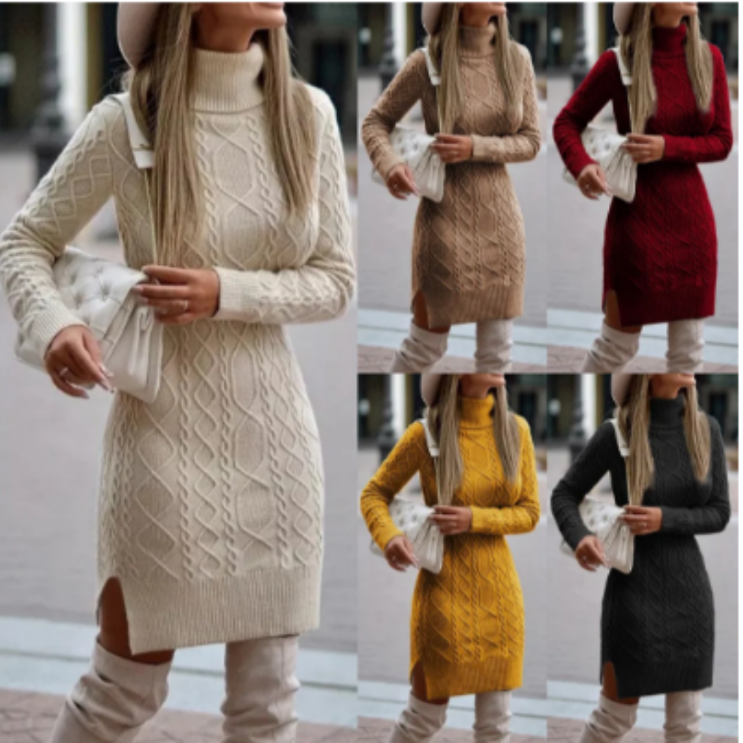 Wohnda | Stylish Winter Warm Cable Knit Mini Dress For Women