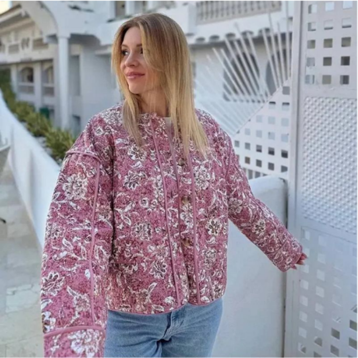 Aalona | Stylish Warm Vintage Floral Jacket For Women