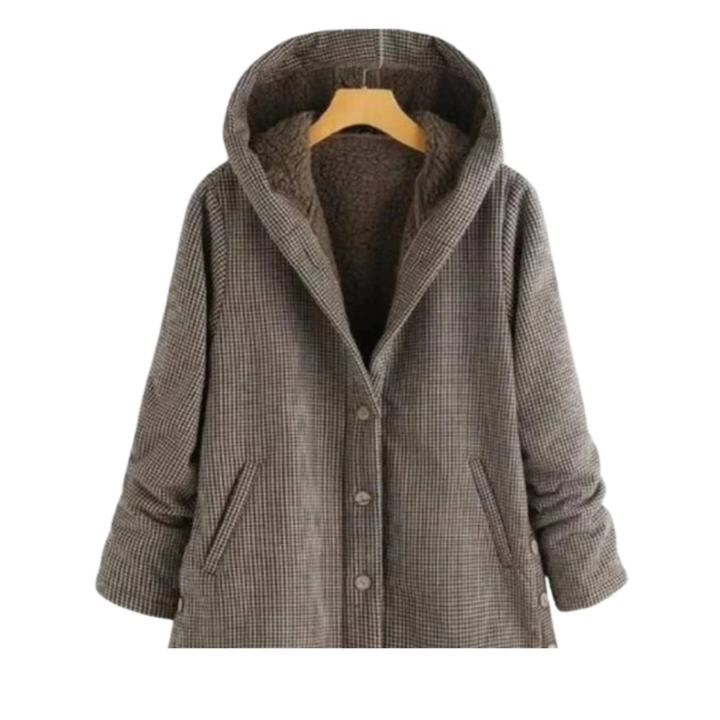 Bibiana | Stylish Warm Button Down Hooded Coat For Women