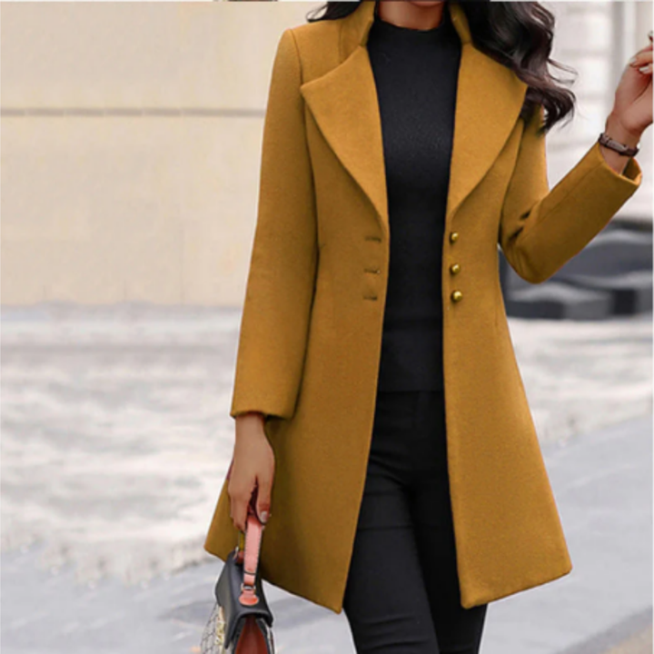 Sanita | Elegant Work Lapel Collar Long Coat For Women