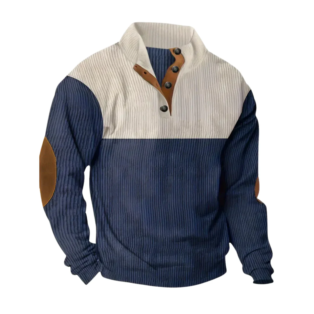 Eberado | Stylish Warm Half Button Down Corduroy Sweater For Men