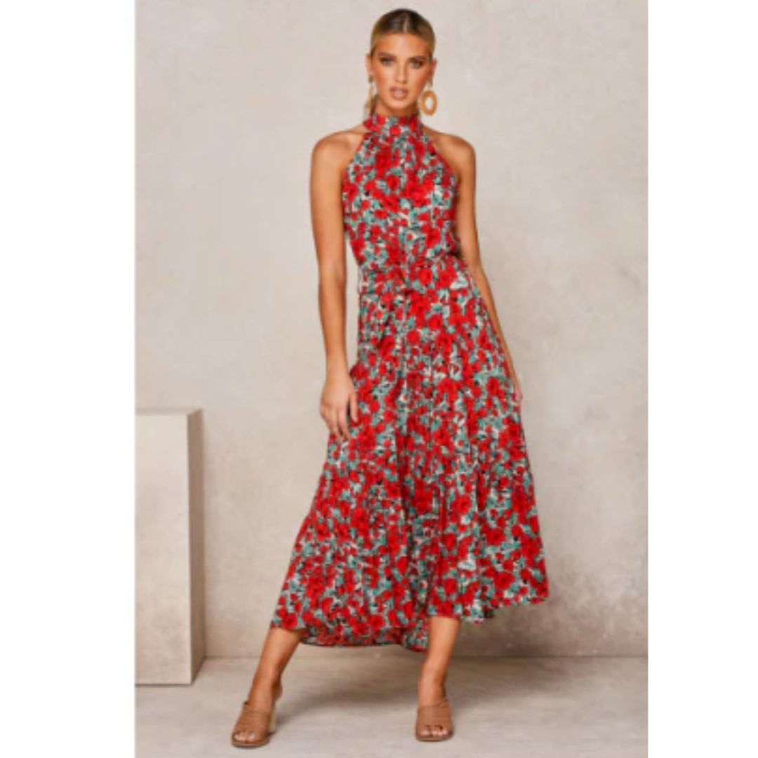 Maeann | Fancy Floral Midi Dress For Women