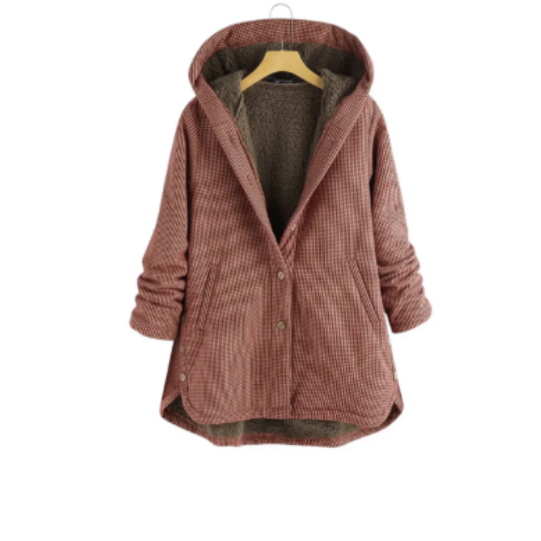 Bibiana | Stylish Warm Button Down Hooded Coat For Women