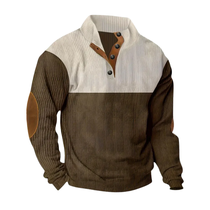 Eberado | Stylish Warm Half Button Down Corduroy Sweater For Men