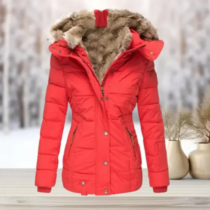 Uzuri | Winter Warm Snow Button Down Parka Jacket For Women