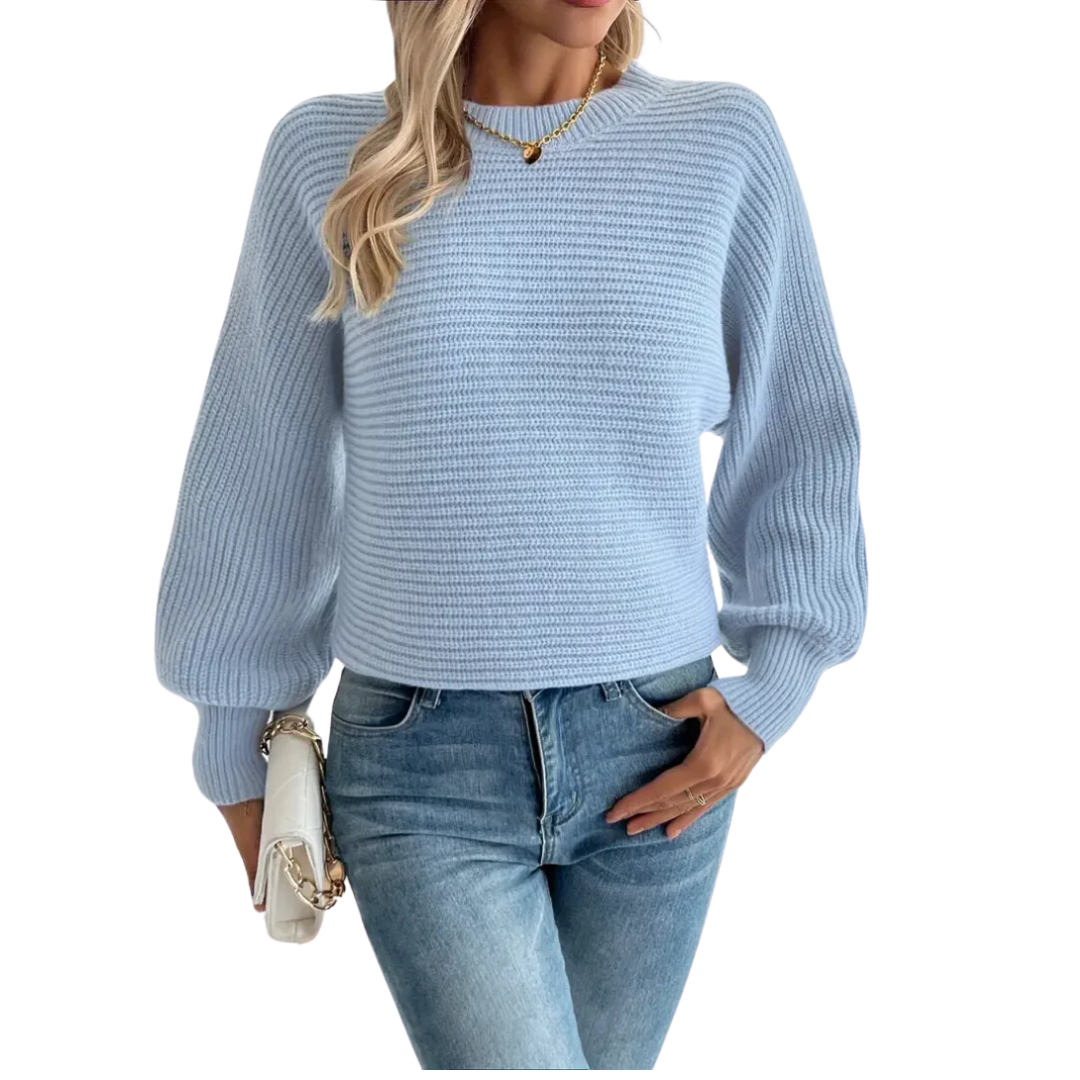 Elyssia | Warm Puffed Sleeve Knitted Sweater For Women