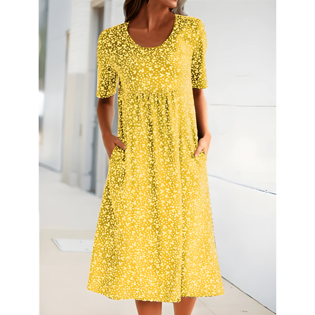 Aurielle | Casual Summer Polka Dot Midi Dress For Women