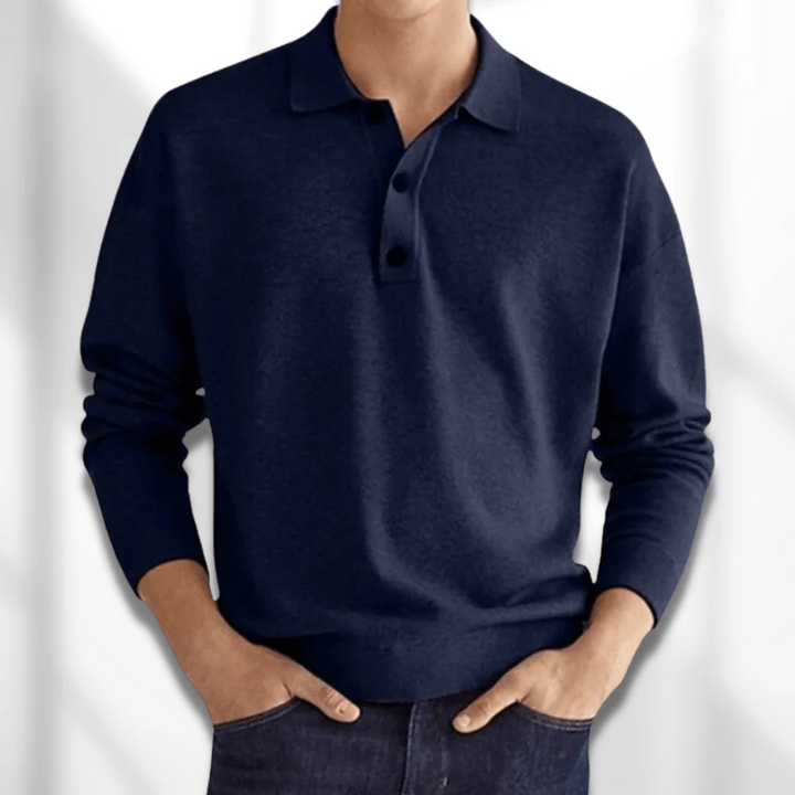 Luke | Stylish Long Sleeve Polo For Men