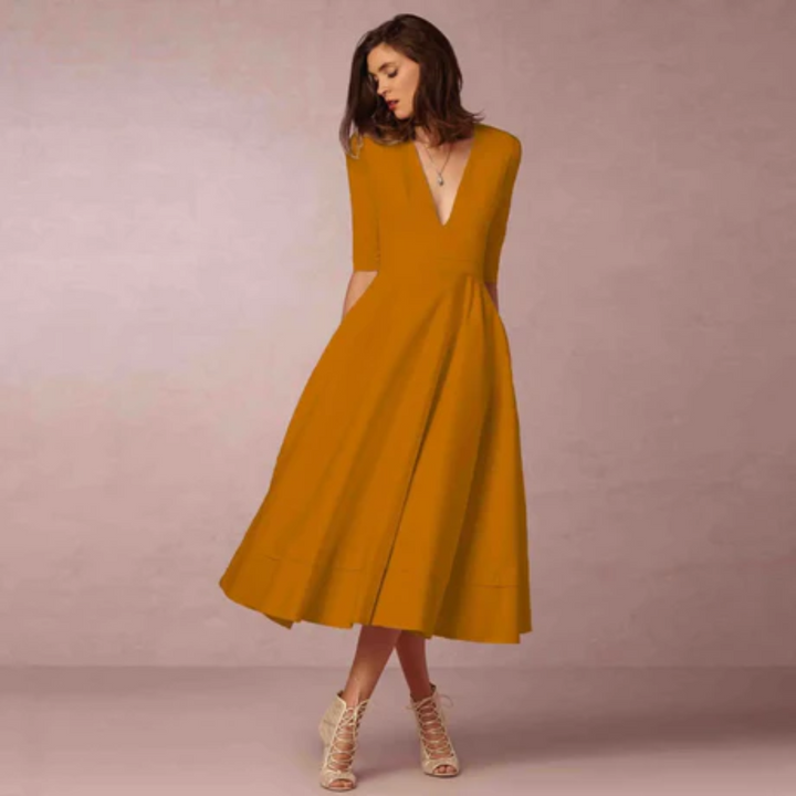 Daleyzal | Formal V Neck Midi Dress For Women