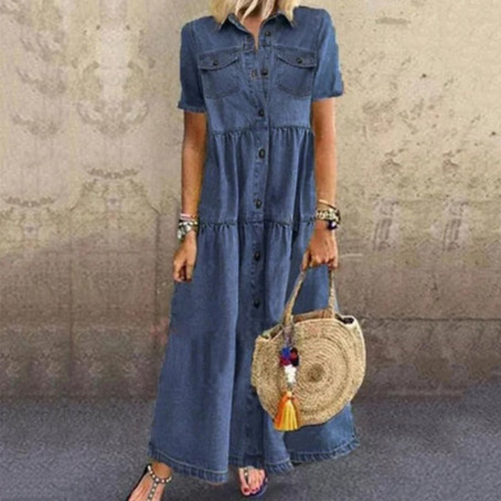 Cleo | Summer Button Down Maxi Dress For Women