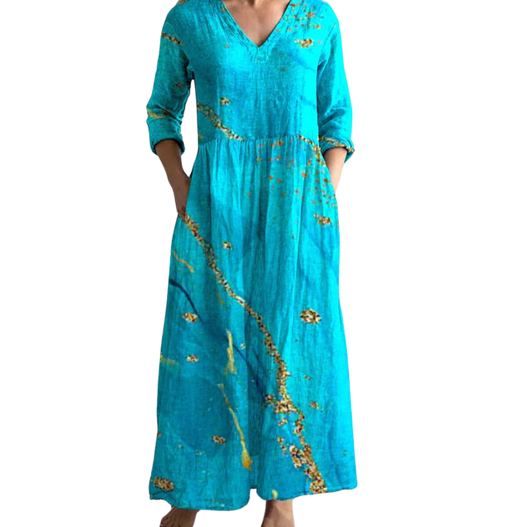 Hemingway | Bohemian Summer V Neck Midi Dress For Women