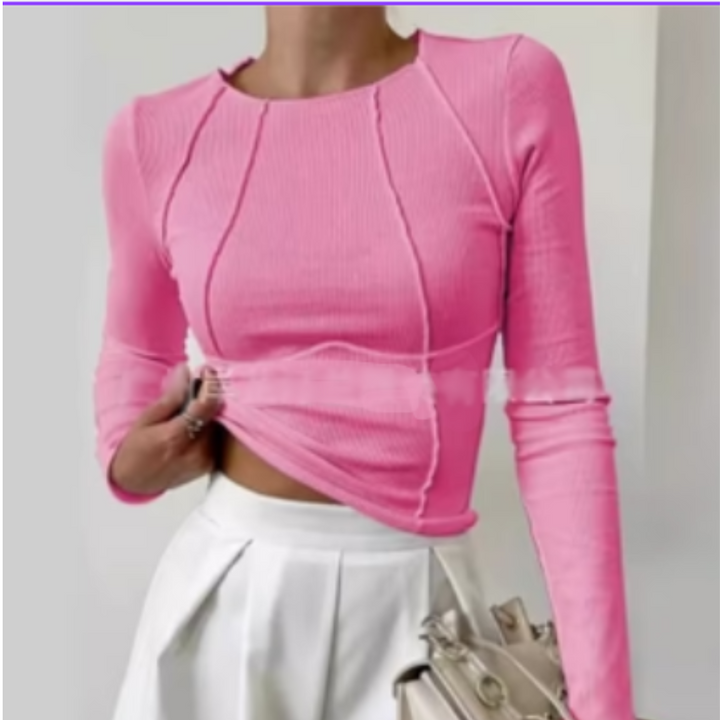 Elba | Tight Long Sleeve Crop Top For Women