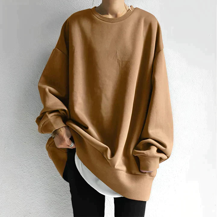 Krystil | Winter Oversized Round Neck Sweatshirt For Women