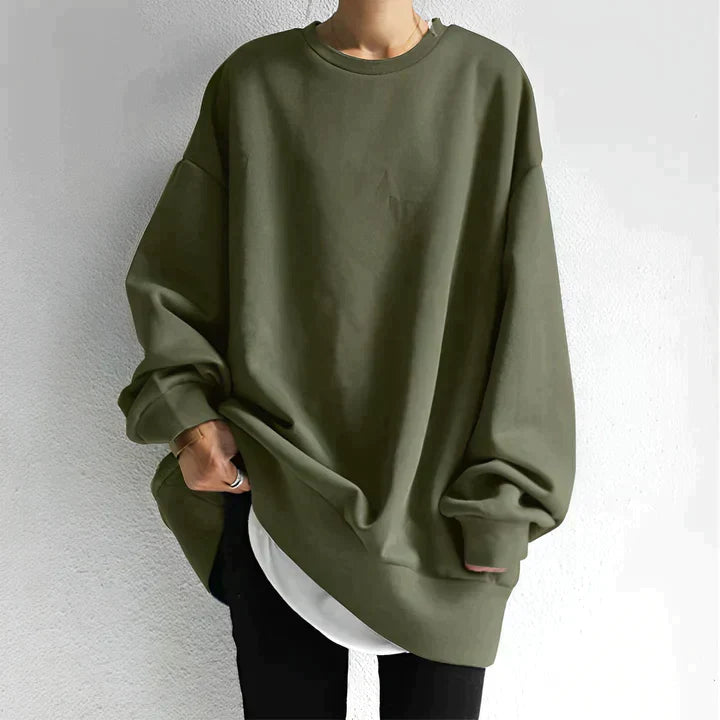 Krystil | Winter Oversized Round Neck Sweatshirt For Women